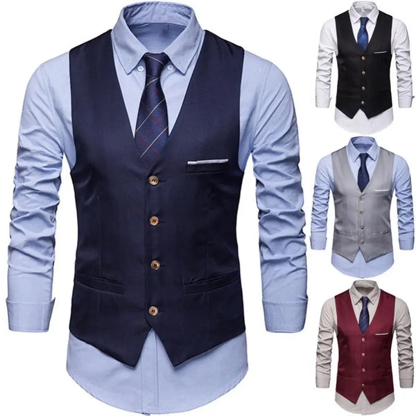 Kids Formal Vest Waistcoat — Single-Breasted Solid Color Boys 4-14Y - photo 1