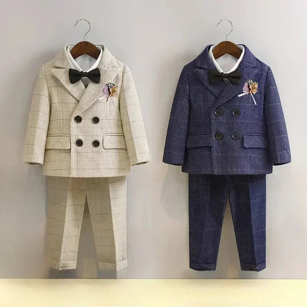 Boys Plaid Blazer Set 2-12Y — Birthday Wedding Performance Formal - photo 1