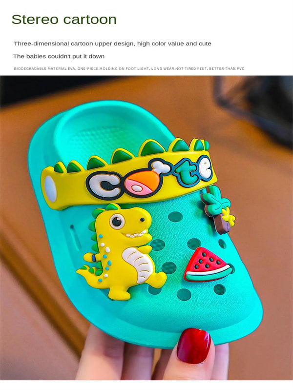 Kids Dinosaur Hole Sandals — Anti-Slip Clog Beach Shoes