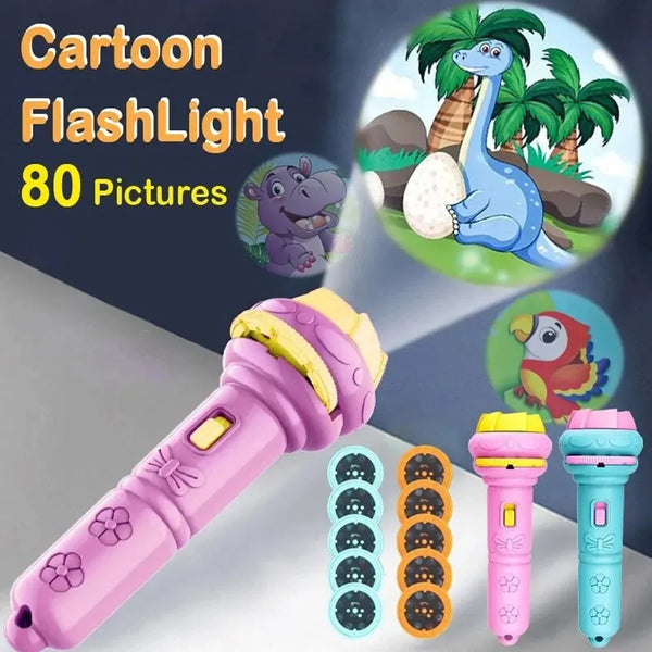 Cartoon projector flashlight bedtime story torch toy