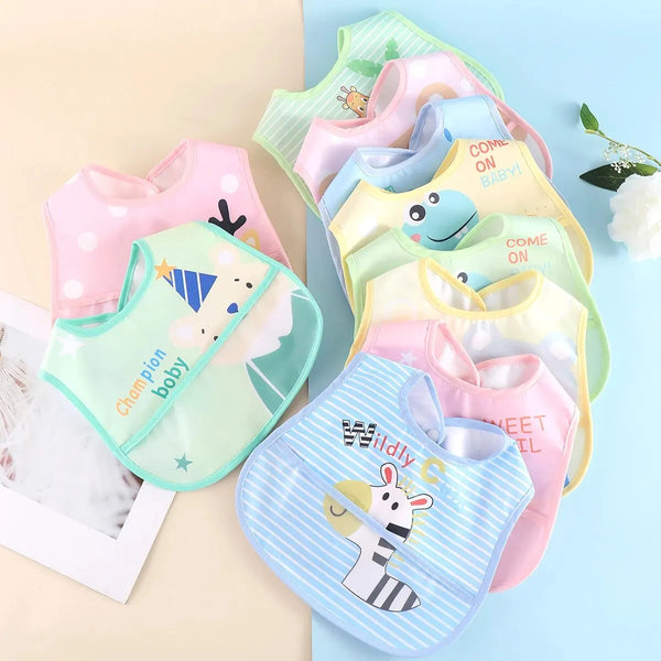 Baby Cartoon Animal Bibs – 3pcs/5pcs Waterproof Set | 0–3Y - photo 1