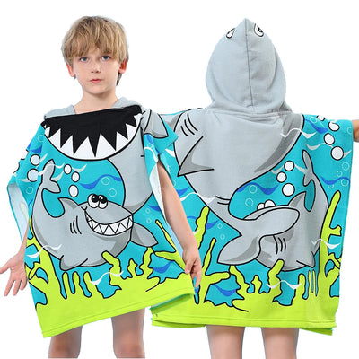 Kids Hooded Beach Towel Poncho - photo 1