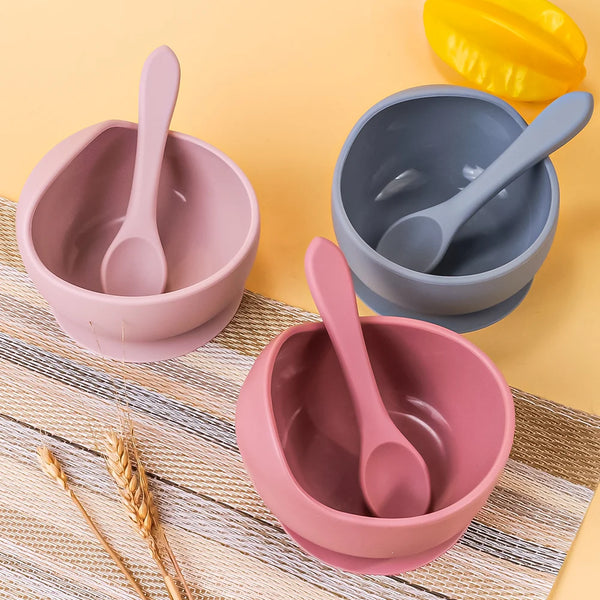 Silicone Suction Baby Bowl & Spoon — Weaning Set | 6M+ - photo 1
