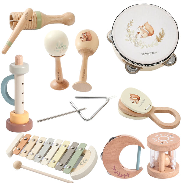 Wooden music set xylophone drum maracas for kids - photo 1