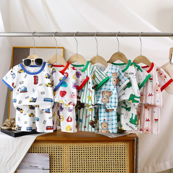 Kids summer t-shirt and shorts cotton 2-piece set