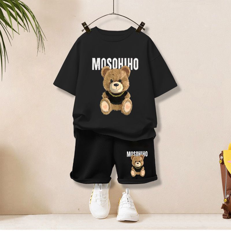 Kids Cotton T-Shirt & Shorts Set – Fun Animal & Bear Prints | 16 Designs | 3–8Y - photo 16