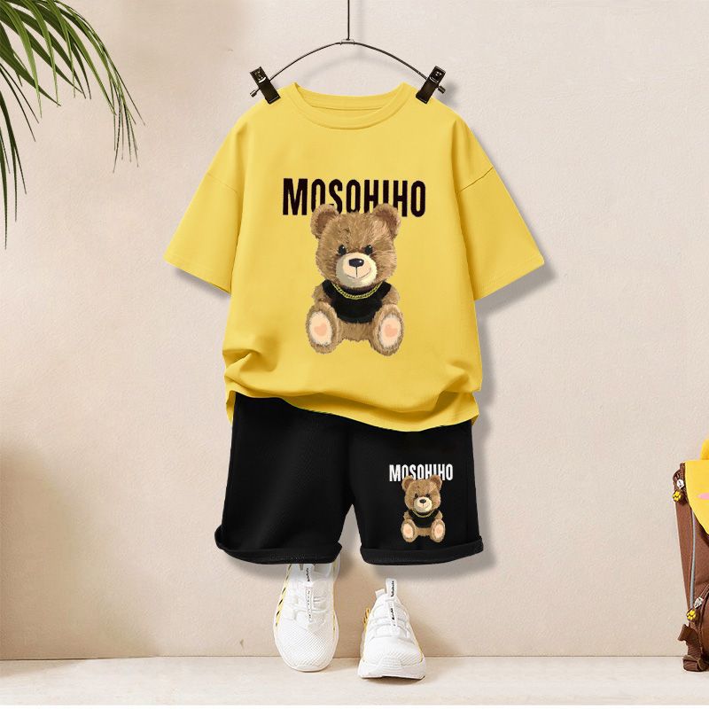 Kids Cotton T-Shirt & Shorts Set – Fun Animal & Bear Prints | 16 Designs | 3–8Y - photo 4