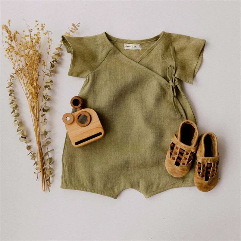 Linen Cotton Baby Romper - Kindle Kids ABC - view 2