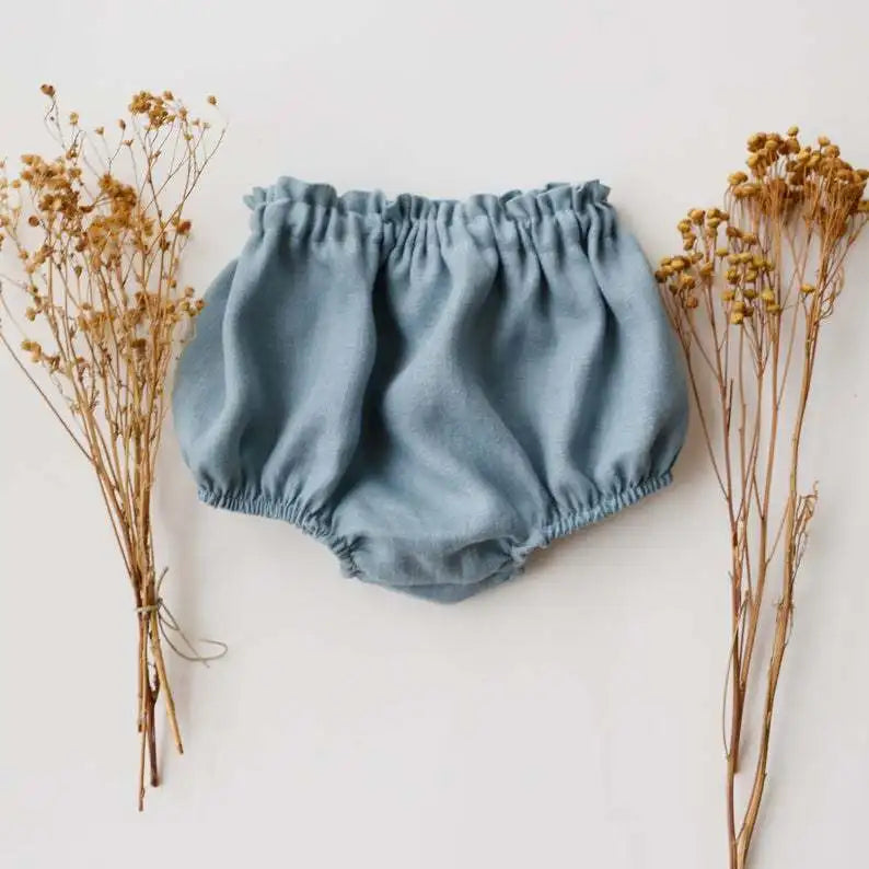 Baby Girl Linen Ruffle Top & Bloomer Set – Summer 2-Piece | 3M–3Y - photo 13