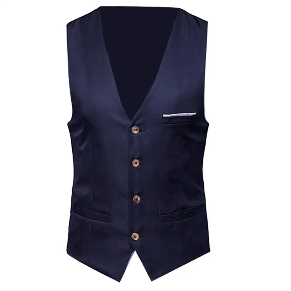Kids Formal Vest Waistcoat — Single-Breasted Solid Color Boys 4-14Y - photo 3