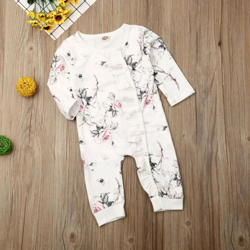 Floral Print Cotton Baby Romper - Kindle Kids ABC - view 3
