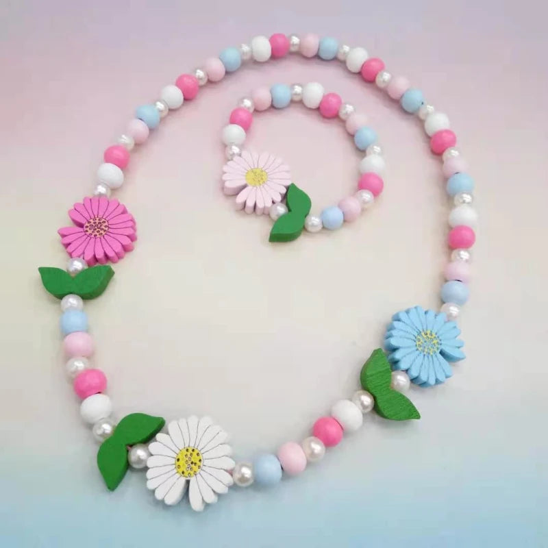 Wooden Unicorn Necklace Bracelet - Cartoon Animal Charms Kids - photo 12