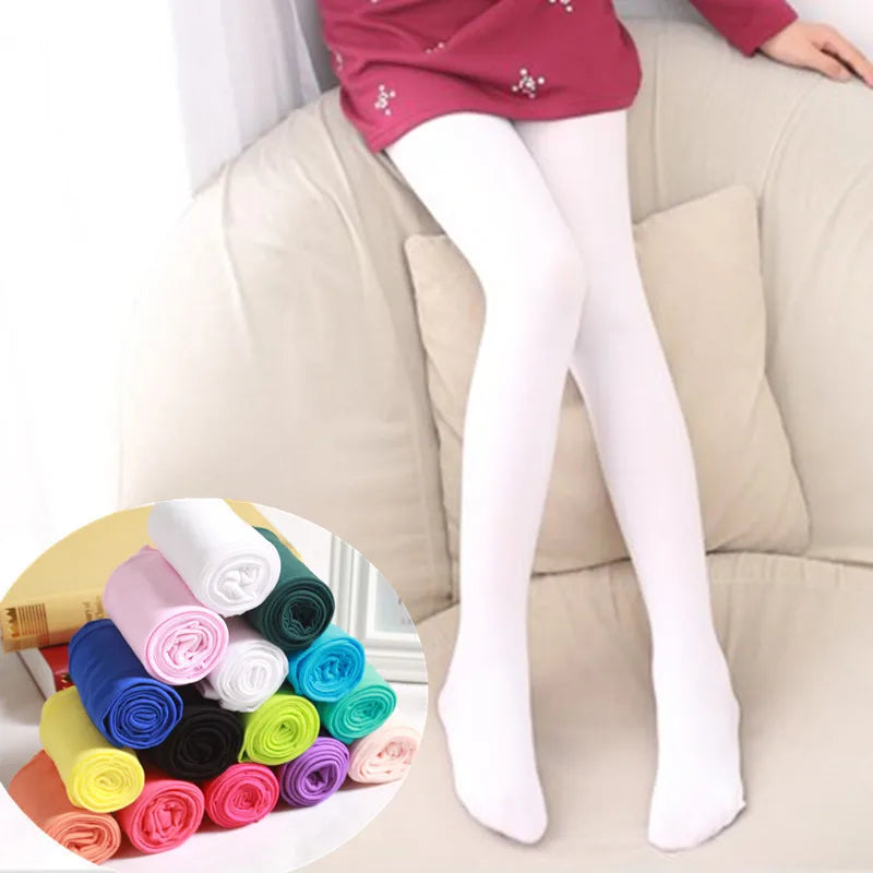 Girls Velvet Ballet Tights — Soft Candy-Color Pantyhose | 0–7Y