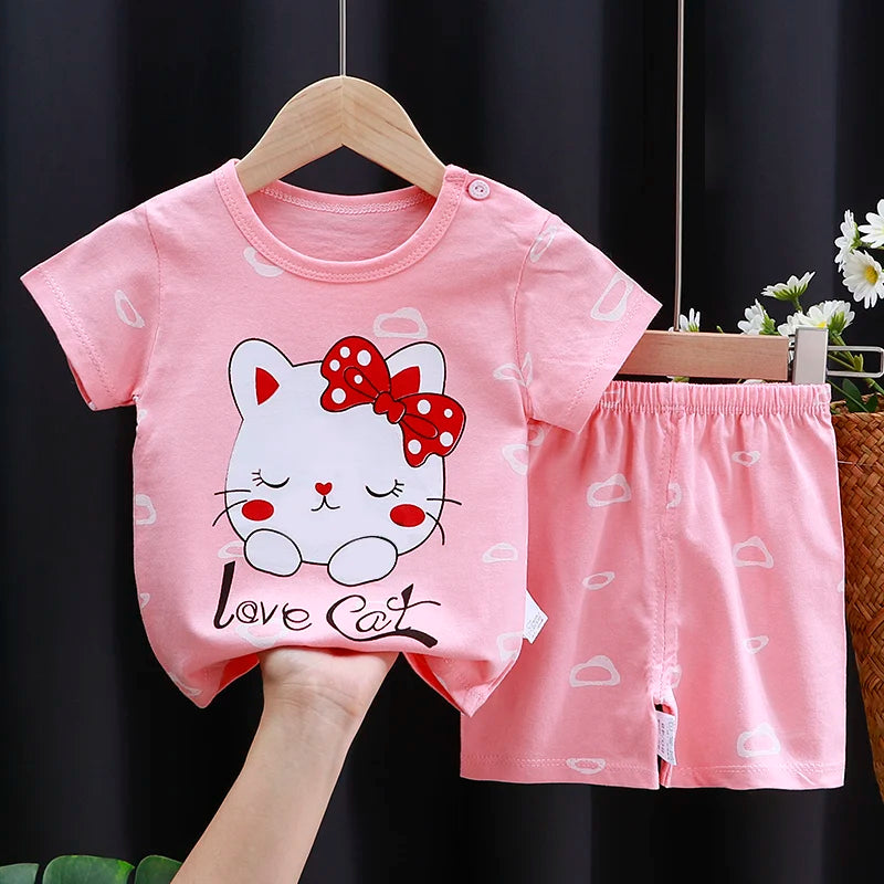 Kids Cotton T-Shirt & Shorts Set – Unisex Summer Outfit | 6M–4Y - photo 3