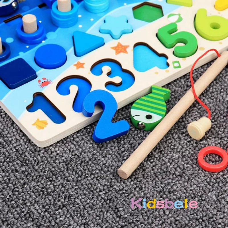 Wooden math numbers counting puzzle board - photo 6
