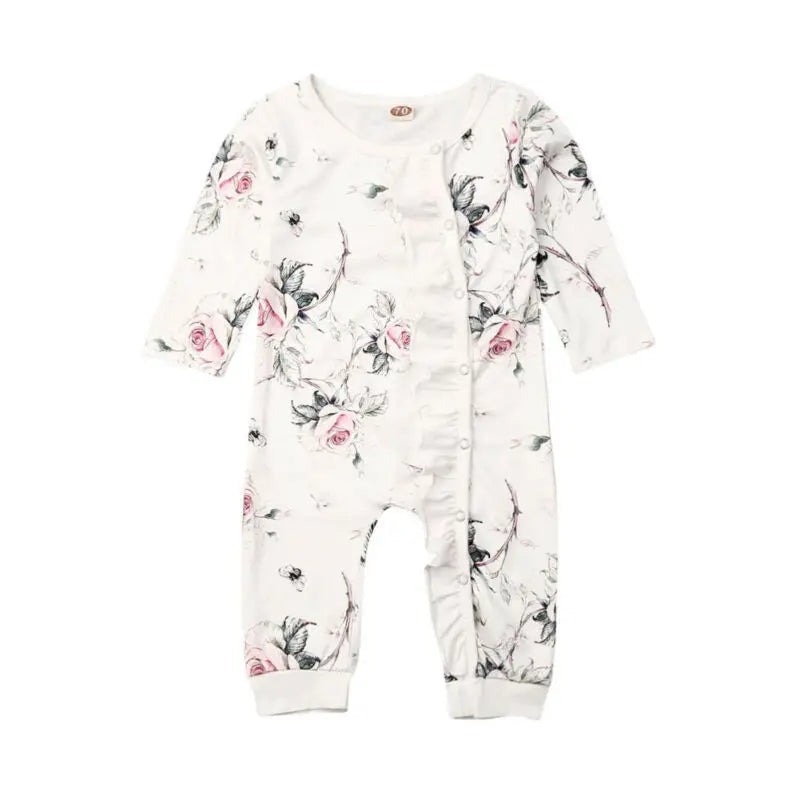 Floral Print Cotton Baby Romper - Kindle Kids ABC
