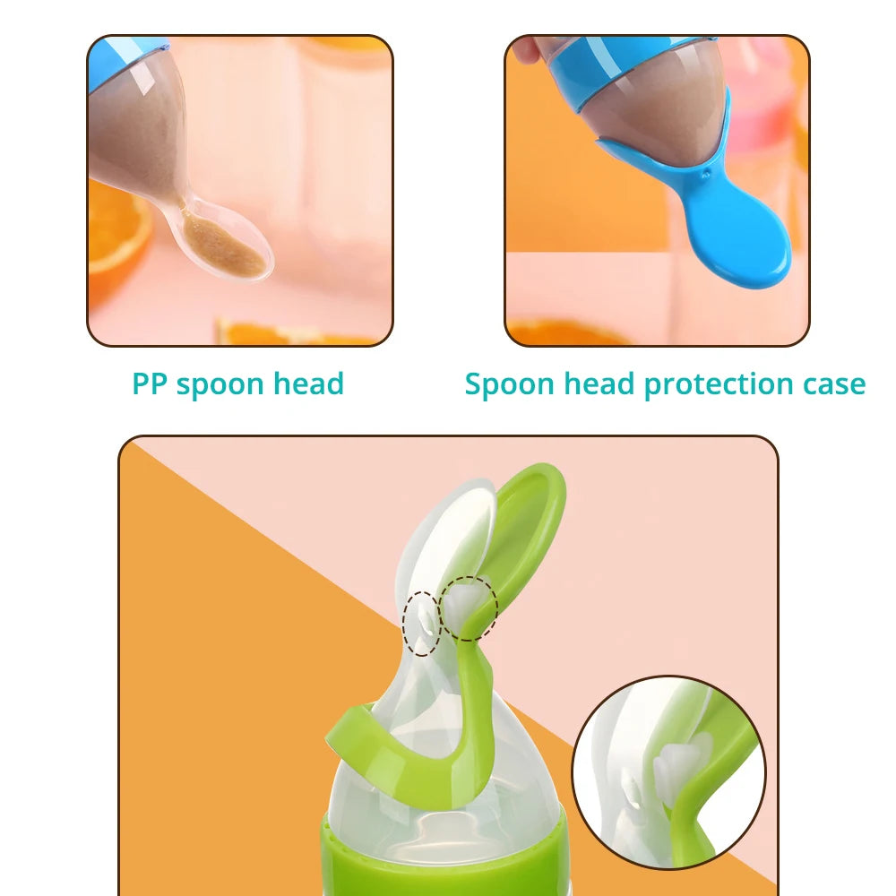 Baby Squeeze Spoon Bottle – Silicone Food Feeder | 4M+ - photo 3