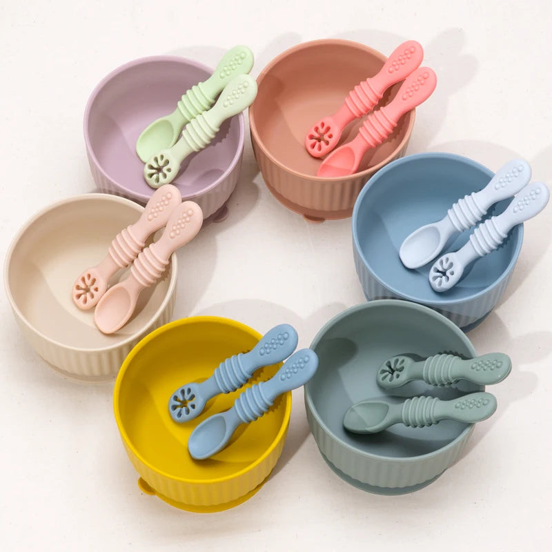 Silicone Baby Training Spoon & Fork Set — Self-Feeding Utensils | 6M+ - photo 2