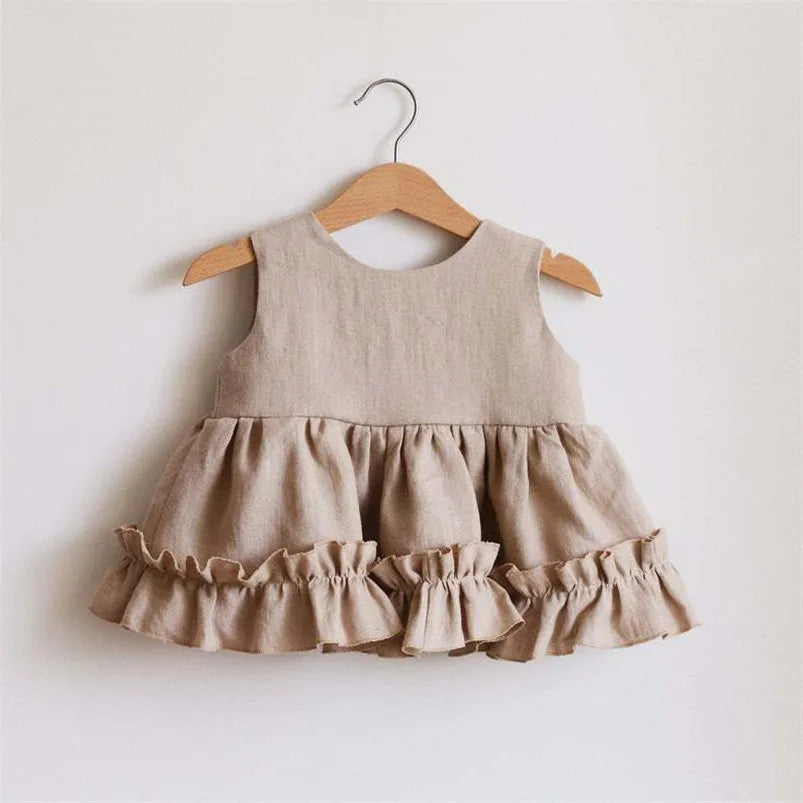 Baby Girl Linen Ruffle Top and Bloomer Shorts Set