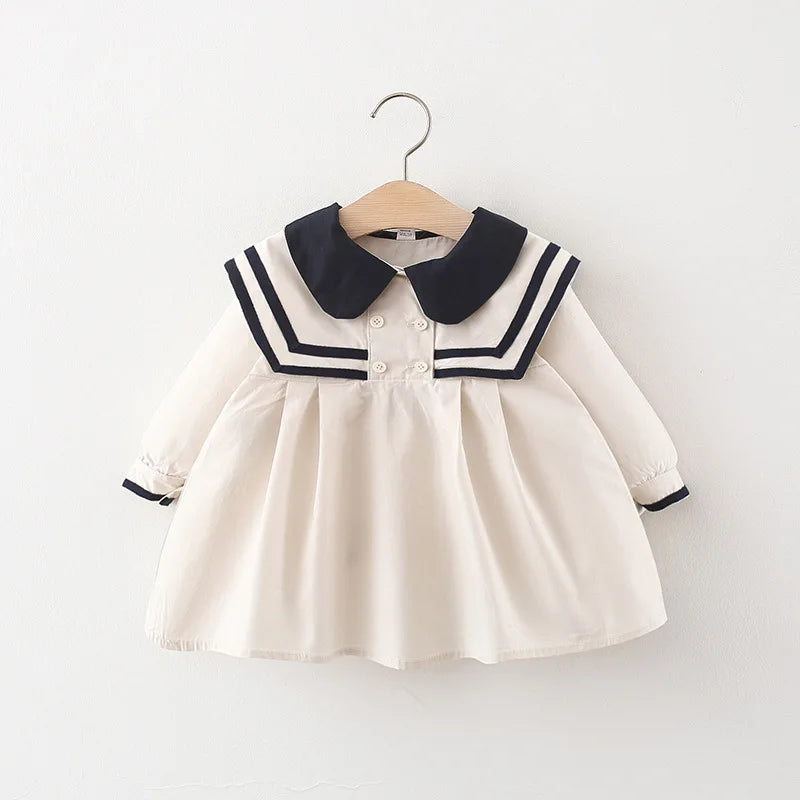 Toddler Girl Doll Collar Cotton Dress — Long Sleeve | 0-3Y - photo 7