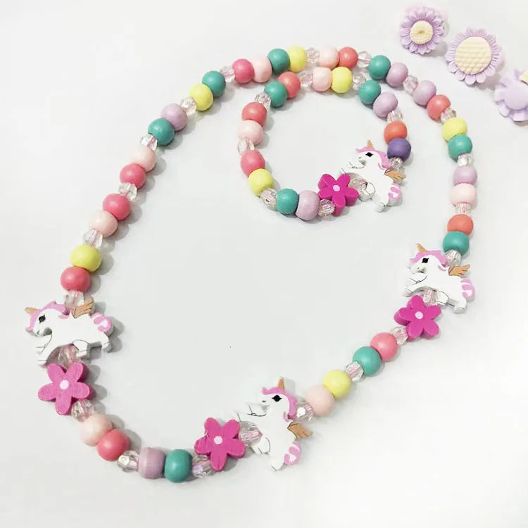 Kids Cartoon Animal Necklace Bracelet Set 25 Styles 5-10Y - photo 15