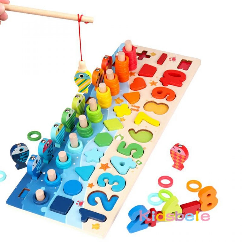Wooden math numbers counting puzzle board - photo 2