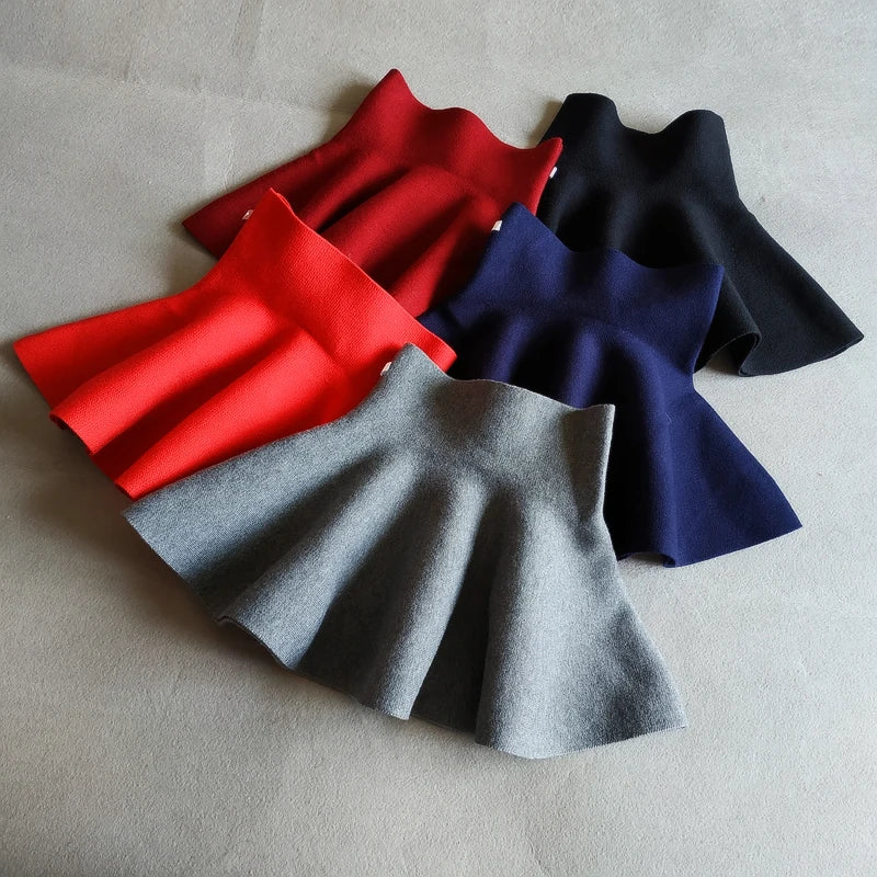 Baby Girl Knit Tutu Skirt — Pleated Mini Skirt | 2–10Y