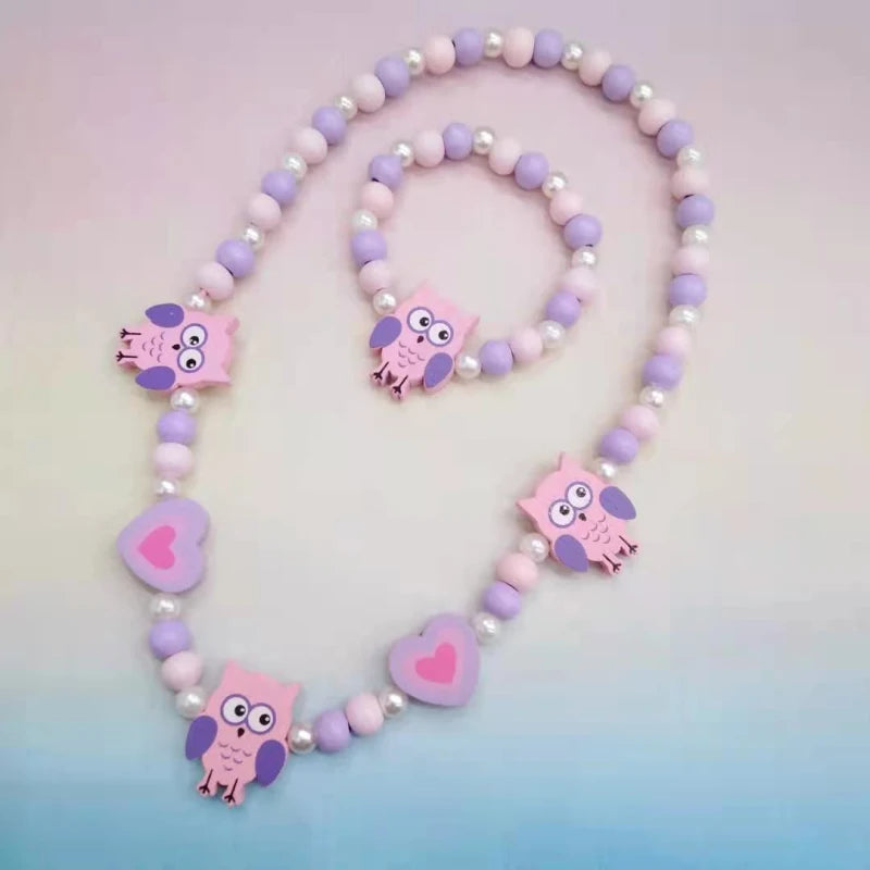 Wooden Unicorn Necklace Bracelet - Cartoon Animal Charms Kids - photo 16