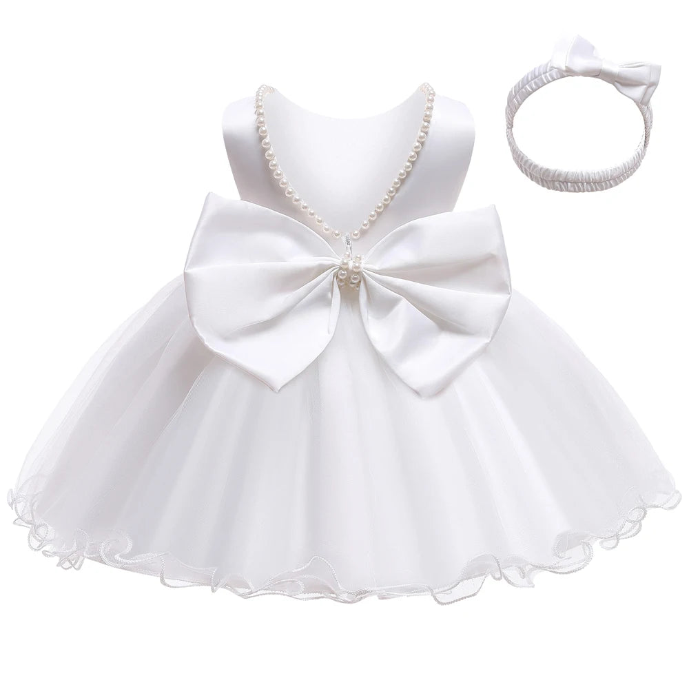 Baby Christening Princess Dress — Pearl Bodice & Tulle | 3M–2T - photo 13
