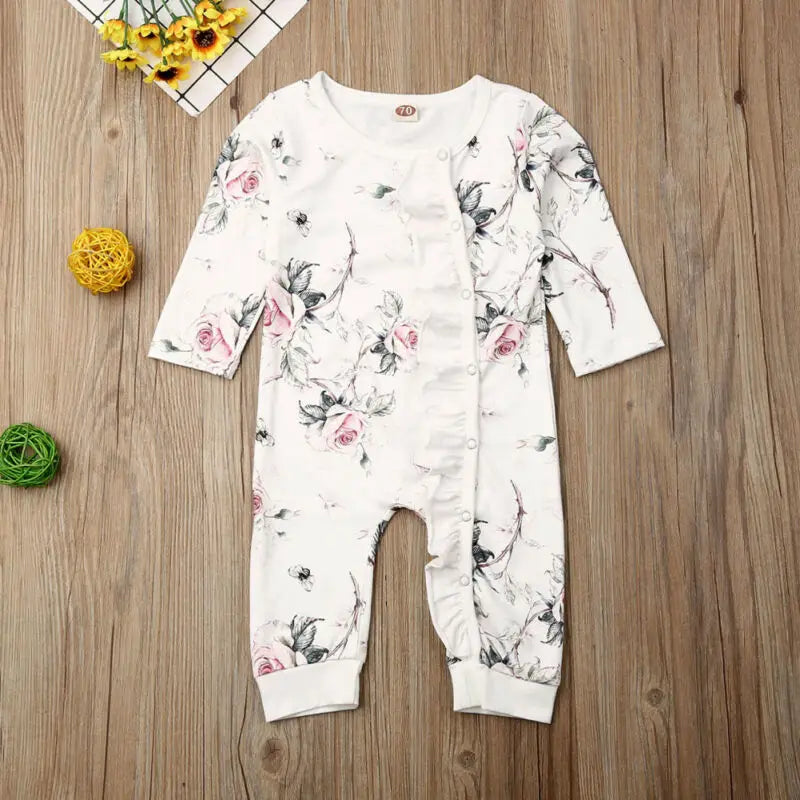 Floral Print Cotton Baby Romper - Kindle Kids ABC - view 2