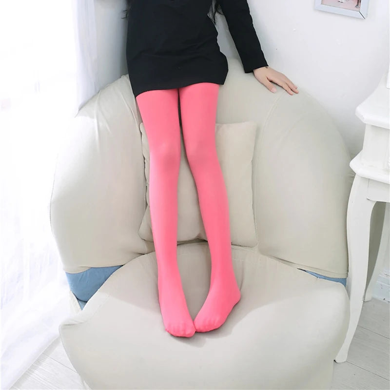 Girls Velvet Ballet Tights — Soft Candy-Color Pantyhose | 0–7Y
