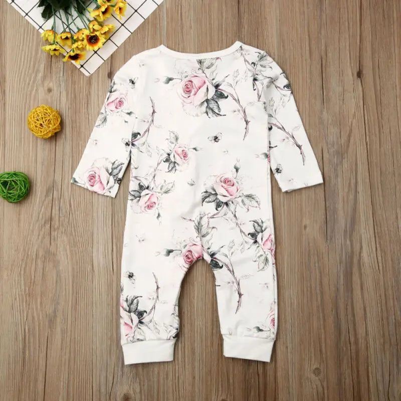 Floral Print Cotton Baby Romper - Kindle Kids ABC - view 4