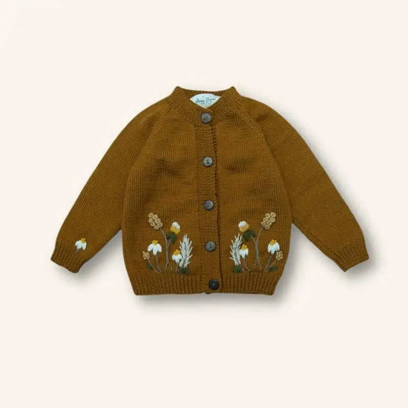 Embroidered Cotton Cardigan Toddler 12M-6Y — Soft Knit Floral Top - photo 10