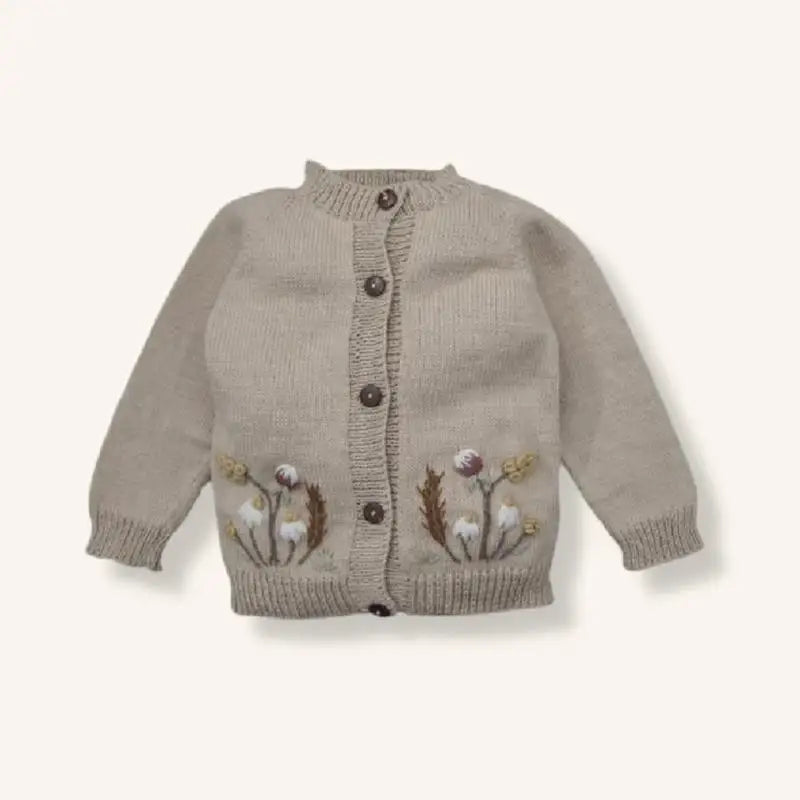 Embroidered Cotton Cardigan Toddler 12M-6Y — Soft Knit Floral Top - photo 9