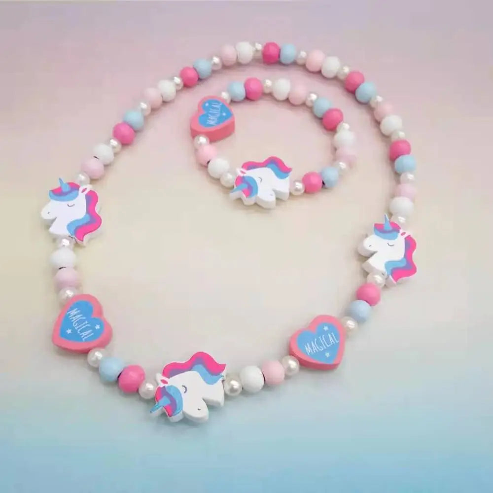 Kids Cartoon Animal Necklace Bracelet Set 25 Styles 5-10Y - photo 24