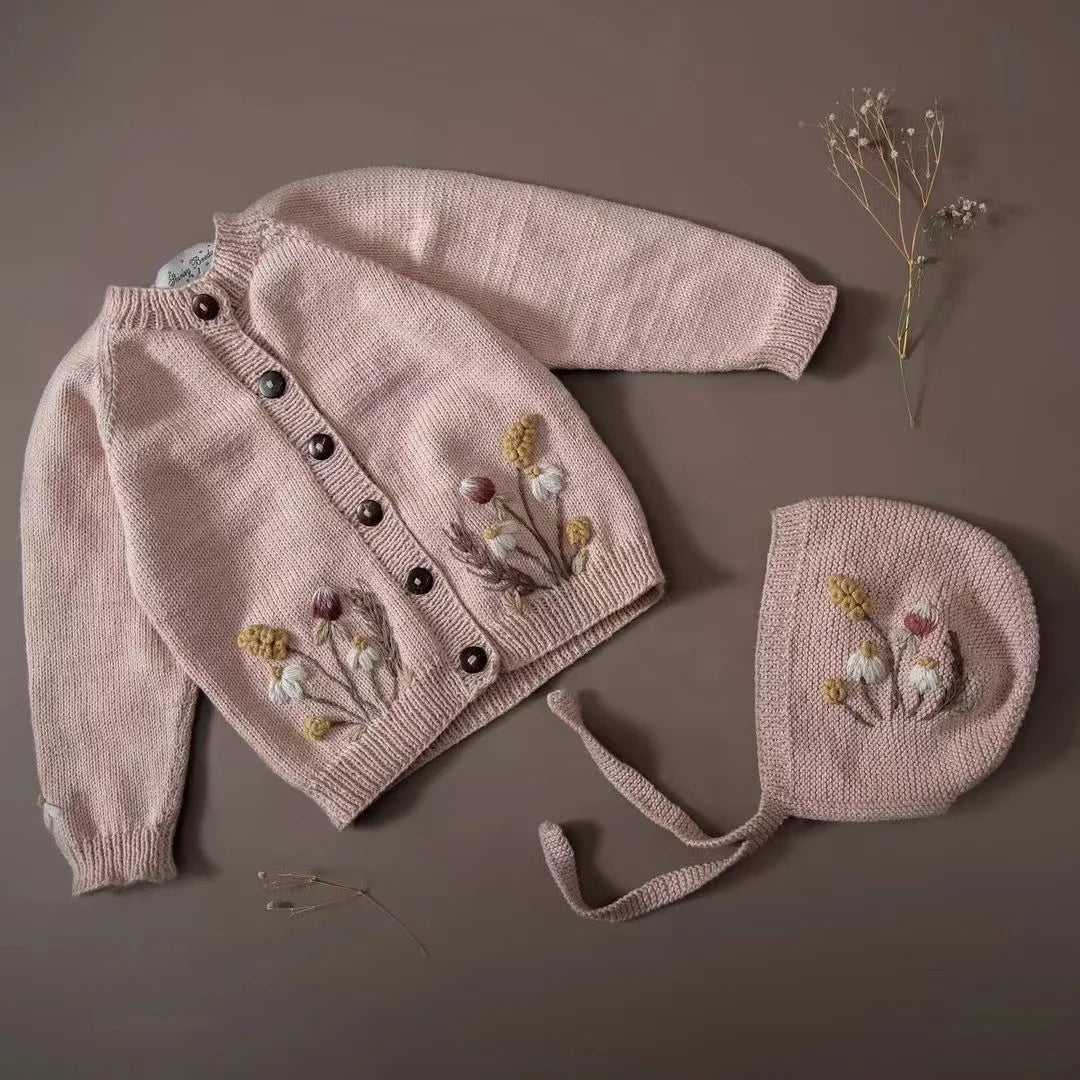 Embroidered Cotton Cardigan Toddler 12M-6Y — Soft Knit Floral Top - photo 2