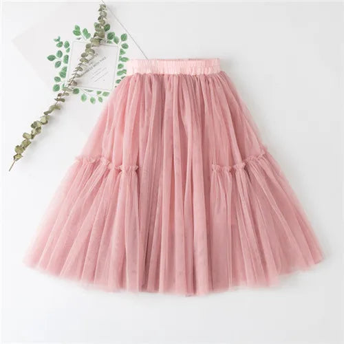 Girls Cotton Lace Tutu Skirt 4-12Y — Pleated Black Pink Gray Pettiskirt - photo 8