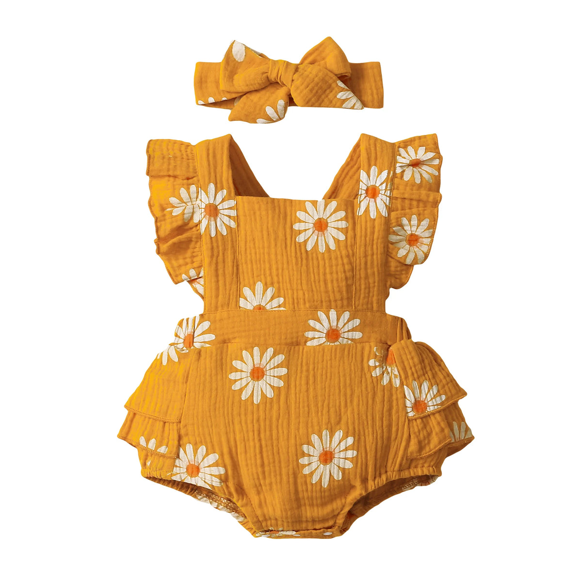 Daisy Print Cotton Baby Romper - Kindle Kids ABC - view 5