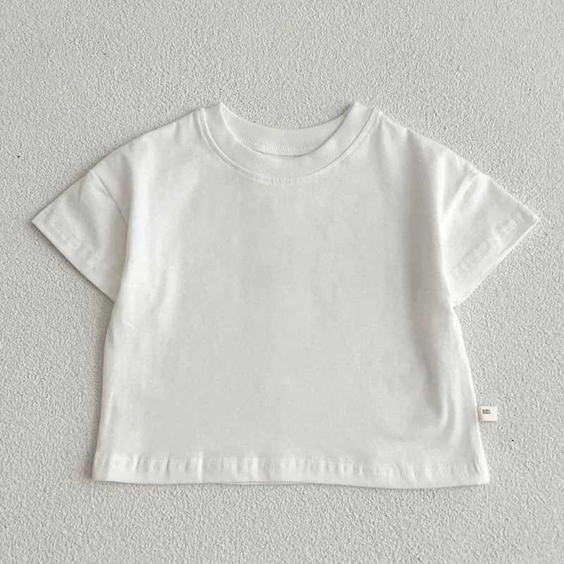 Baby Cotton T-Shirt — Solid Short-Sleeve Toddler Top | 0–4Y