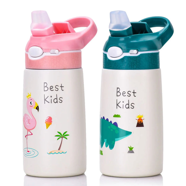 Kids Insulated Straw Water Bottle — 400ml Stainless Steel | Toddler+ - photo 1