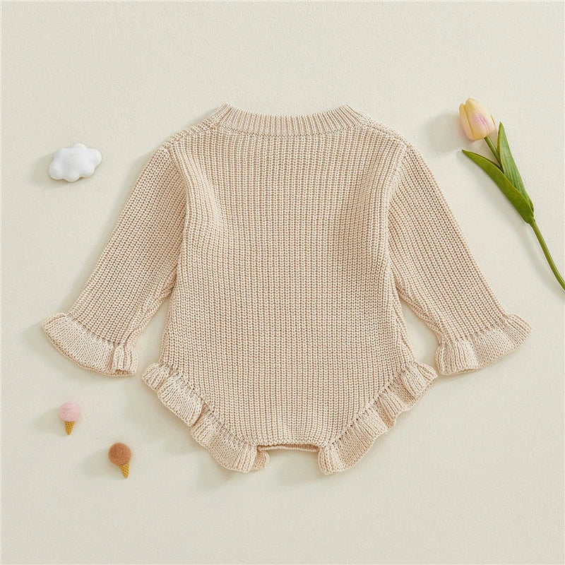 Ribbed Knit Cotton Baby Romper - Kindle Kids ABC - view 3