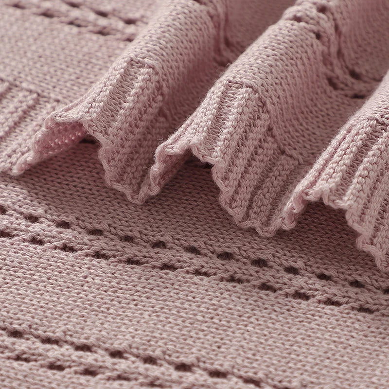 Vertical Stripe Knitted Cotton Baby Blanket - Kindle Kids ABC - view 3