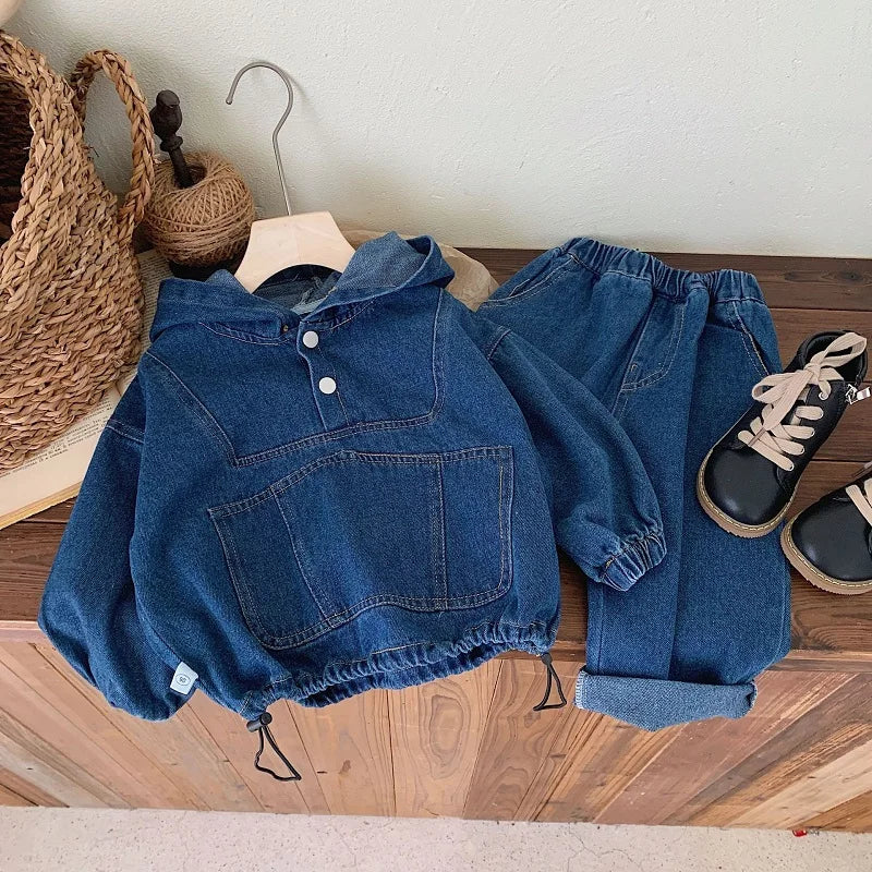 Kids Denim Hooded Set 2-6Y - photo 1