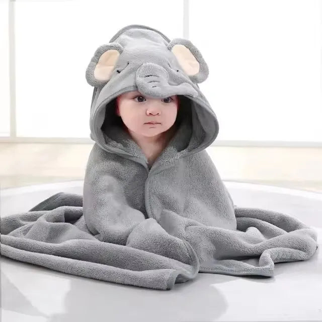 Hooded Baby Bath Towel — Soft Cartoon Newborn Bathrobe Wrap - photo 7