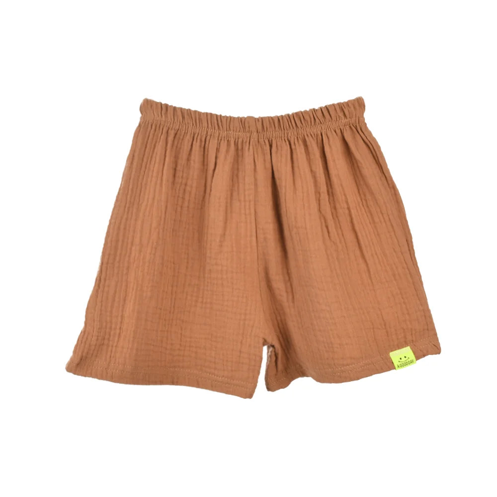 Kids Pure Cotton Beach Shorts Solid Colour Casual - photo 7