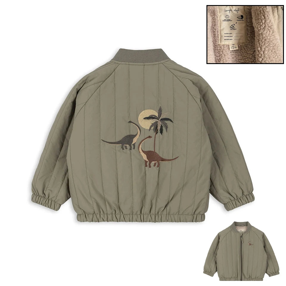 Baby Cotton Fleece Jacket — Lambswool Embroidered Coat | 6M–7Y