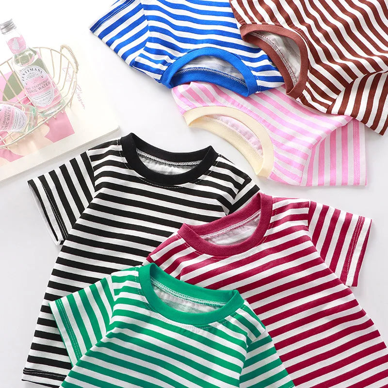 100% Cotton Striped Baby T-Shirt - Kindle Kids ABC