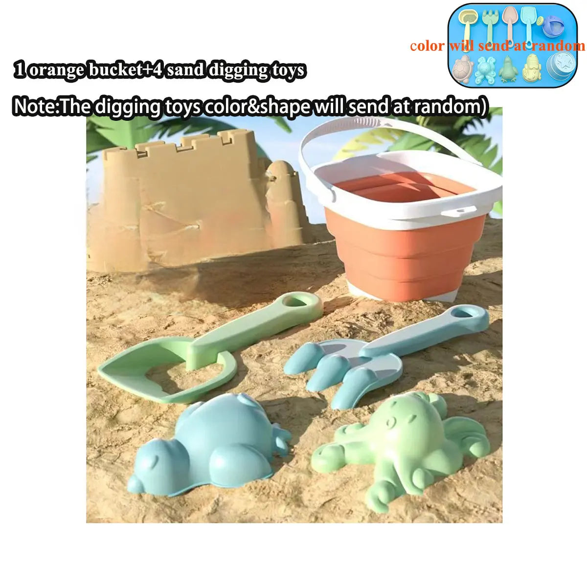 Beach Sand & Water Play Set - Folding Bucket Summer Toys - photo 9