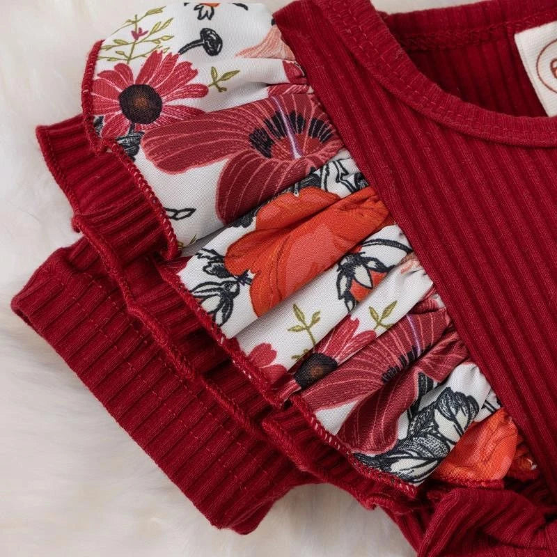 Baby Girl Summer Dress – Floral Striped Jumpsuit with Bowknot | Newborn–18M - photo 4