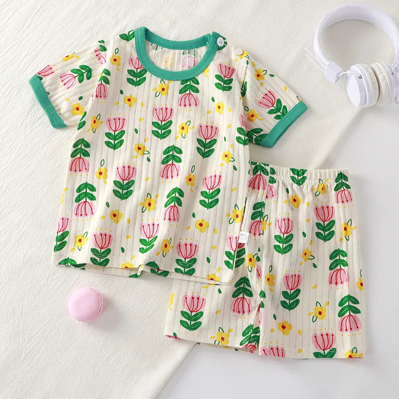 Kids summer tee and shorts cartoon print cotton set, ages 6M-5Y - photo 6